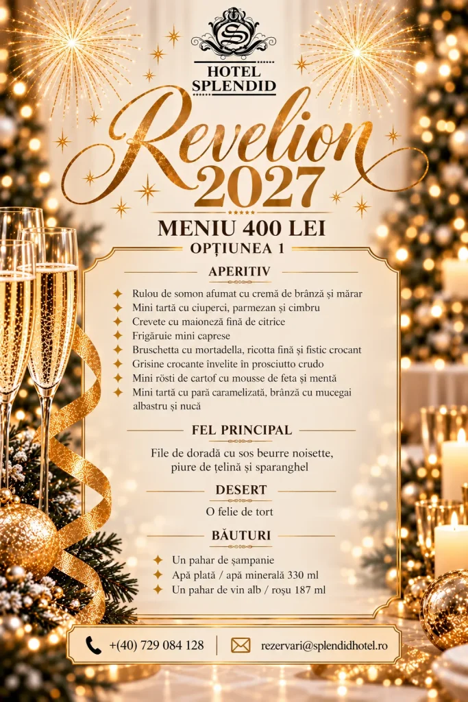 Meniu cina festiva Revelion 2027 - Hotel Splendid