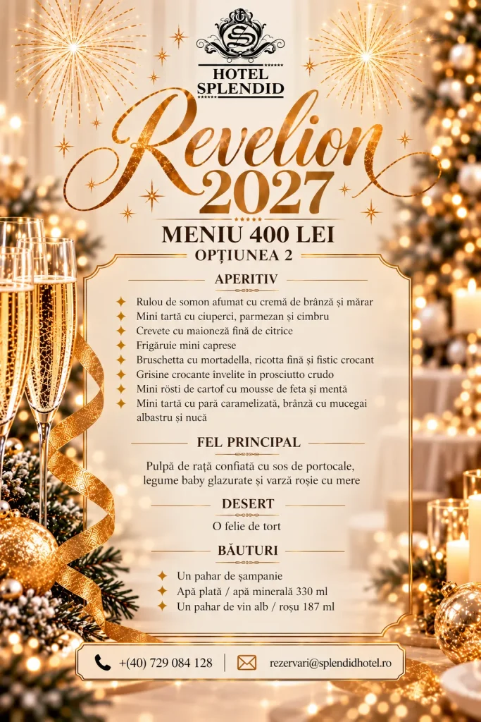 Meniu cina festiva Revelion 2027 - Hotel Splendid