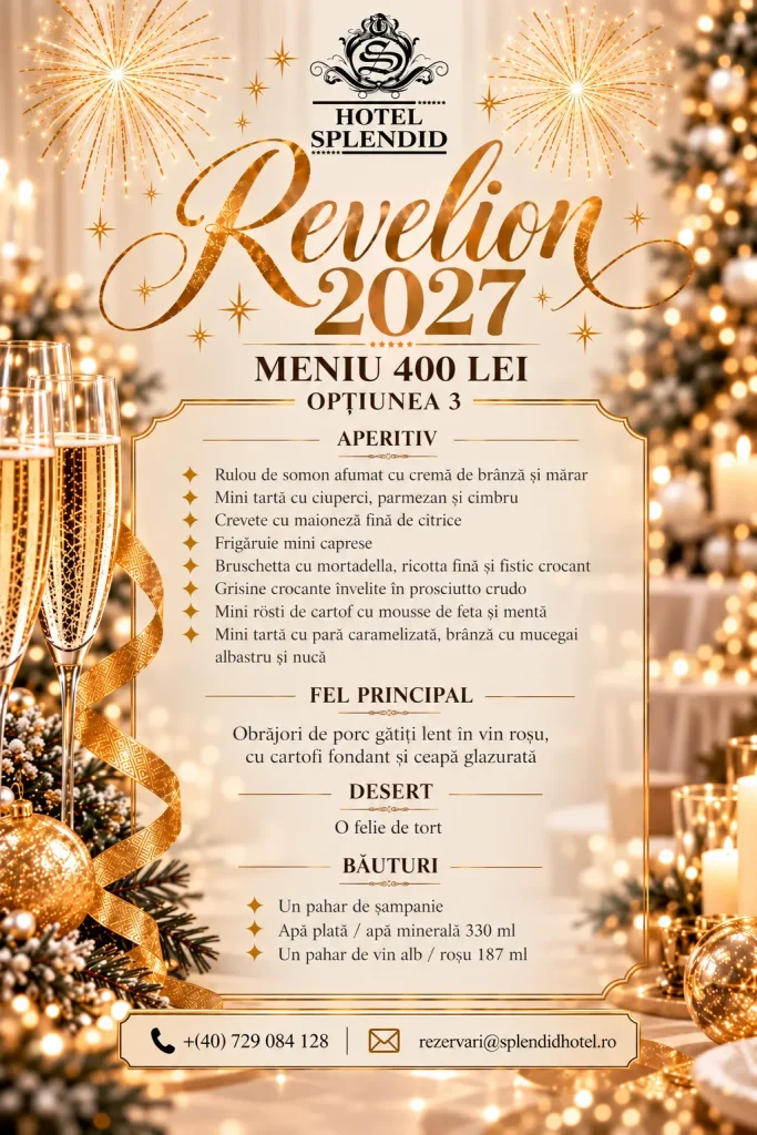 Meniu cina festiva Revelion 2027 - Hotel Splendid